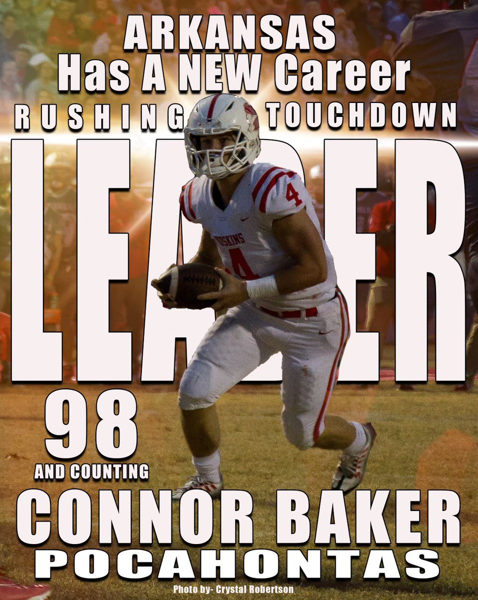 Kevin Bohannon (@kbobaseballguru) on Twitter photo Arkansas HS Football had a New Career Rushing TD King!!! <a href="/csbakes4/">Connor Baker</a> scores his 98th career TD to surpass Cedric Houston on the All Time List!! Congrats Connor!! Graphic provided by the team at <a href="/HootensARFBall/">HootensARFootball</a>!! <a href="/Thrashthomas/">Thomas Thrash</a> <a href="/RRainwater1037/">Randy Rainwater</a> <a href="/k_sutherlandAR/">Kyle Sutherland</a> <a href="/ndosports/">Nate Olson</a> Arkansas HS Football had a New Career Rushing TD King!!! <a href="/csbakes4/">Connor Baker</a> scores his 98th career TD to surpass Cedric Houston on the All Time List!! Congrats Connor!! Graphic provided by the team at <a href="/HootensARFBall/">HootensARFootball</a>!! <a href="/Thrashthomas/">Thomas Thrash</a> <a href="/RRainwater1037/">Randy Rainwater</a> <a href="/k_sutherlandAR/">Kyle Sutherland</a> <a href="/ndosports/">Nate Olson</a>