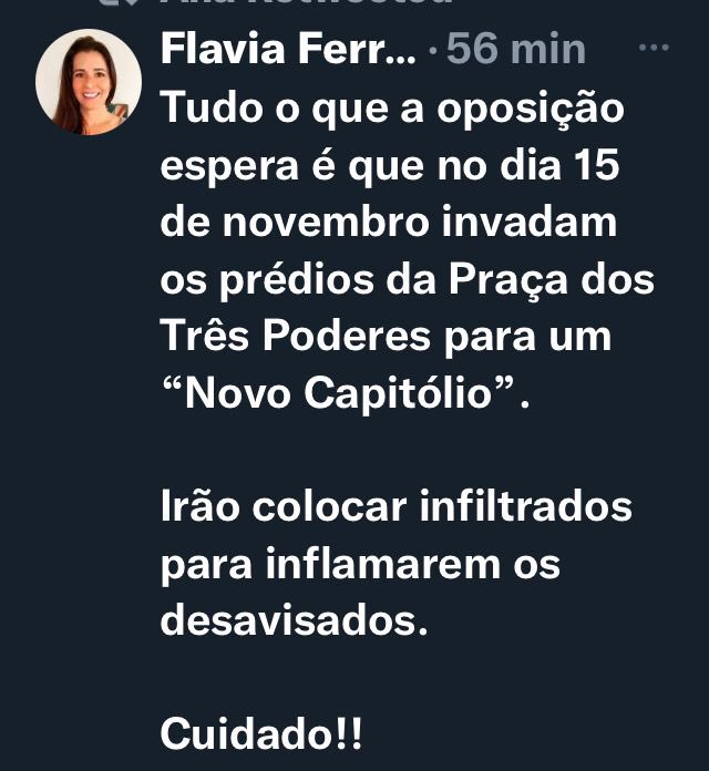 Elizabe54726333's tweet photo. @EduGiraoOficial @rafaelaarcl FIQUEM EM FRENTE DOS QUARTÉIS!!!! INFILTRADOS IRÃO INCITAR A INVASÃO!!!! NÃO CAIAM NESSA ARMADILHA!!!! https://t.co/KBCpfYoW0m