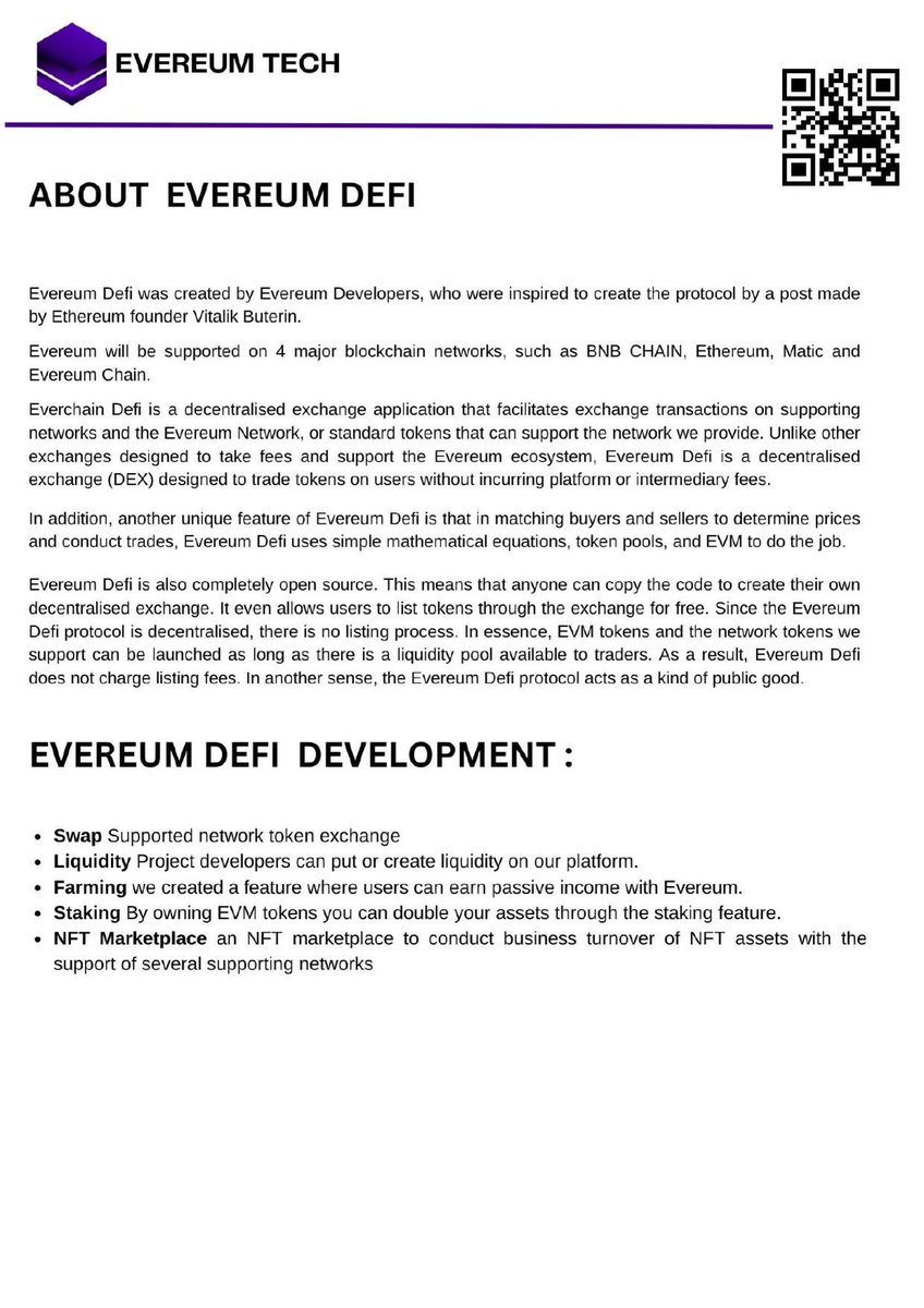EvereumNetwork's tweet photo. #DeFi Evereum Tech

Everchain Defi is a decentralised exchange application that facilitates exchange transactions on supporting networks and the Evereum Network, or standard tokens that can support the network we provide.

#DeFi #BNB #Blockchain #Evm https://t.co/H94ddPOXlp