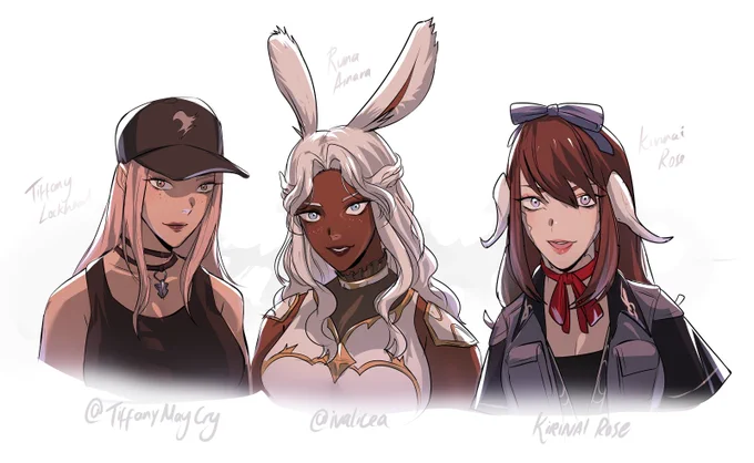 Stopped by #AquariumArtParty and drew some lovely ladies!!! characters belong to  and  and Kirinai @ Seraph!! 