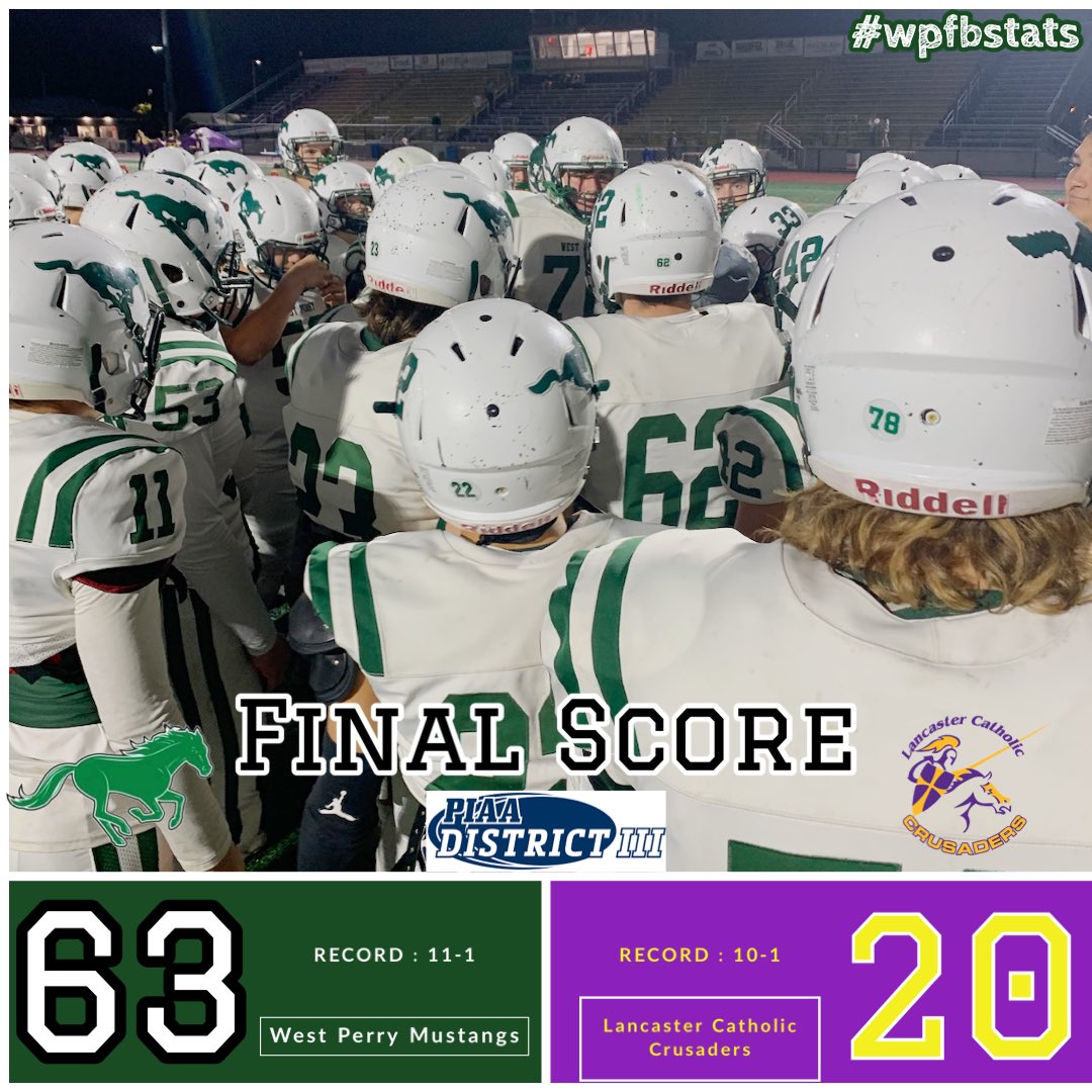 wpfbstats's tweet image. West Perry is headed to the District championship game for the second time in school history!