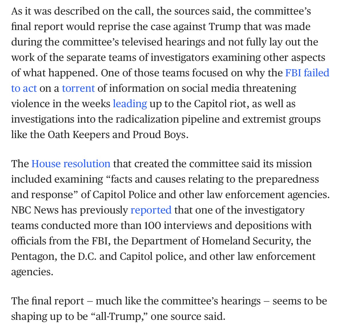 Byron York on Twitter "From NBCNews 'Jan. 6 committee staffers told