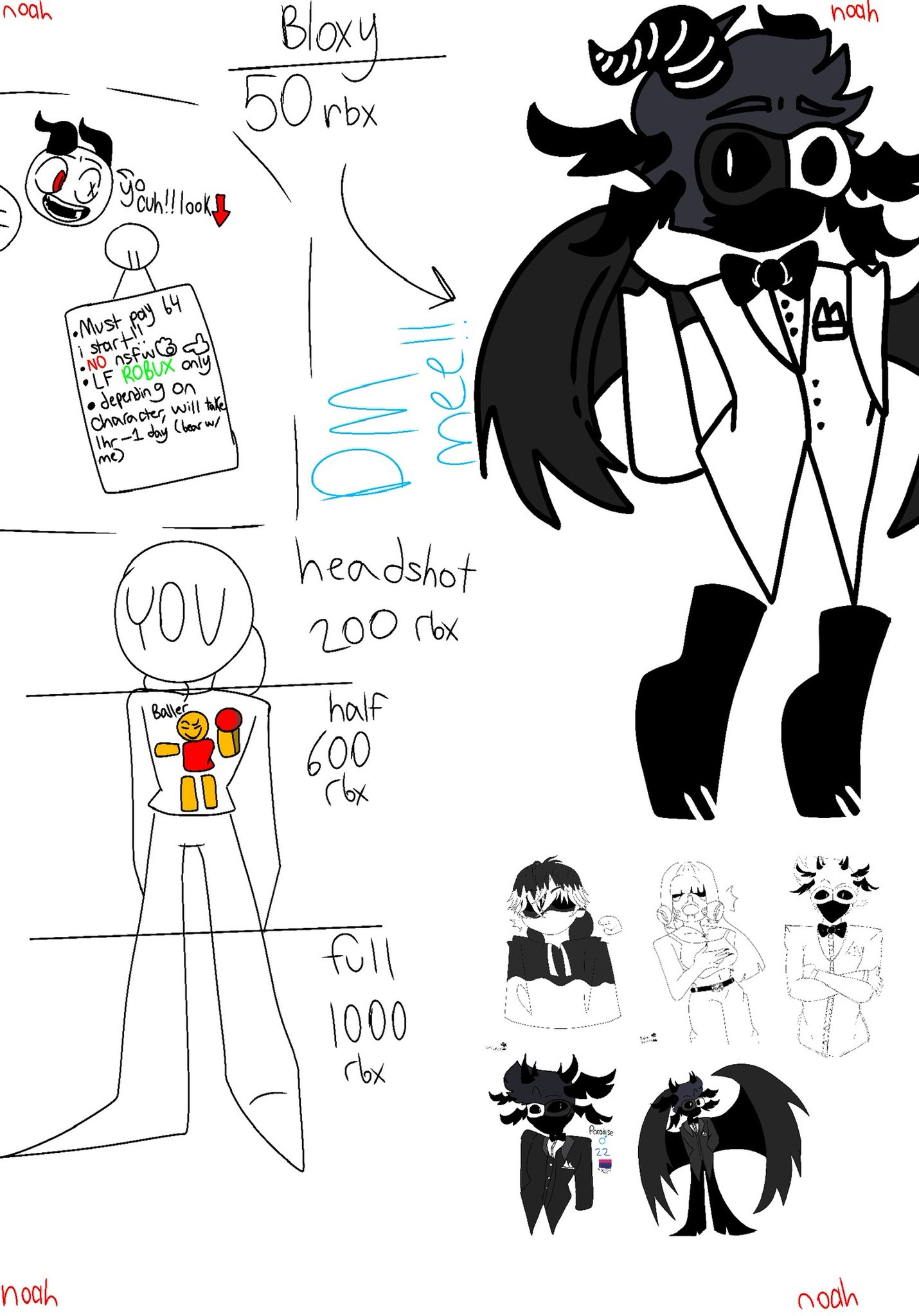 Para roblox art comms open on twitter looking for roblox art