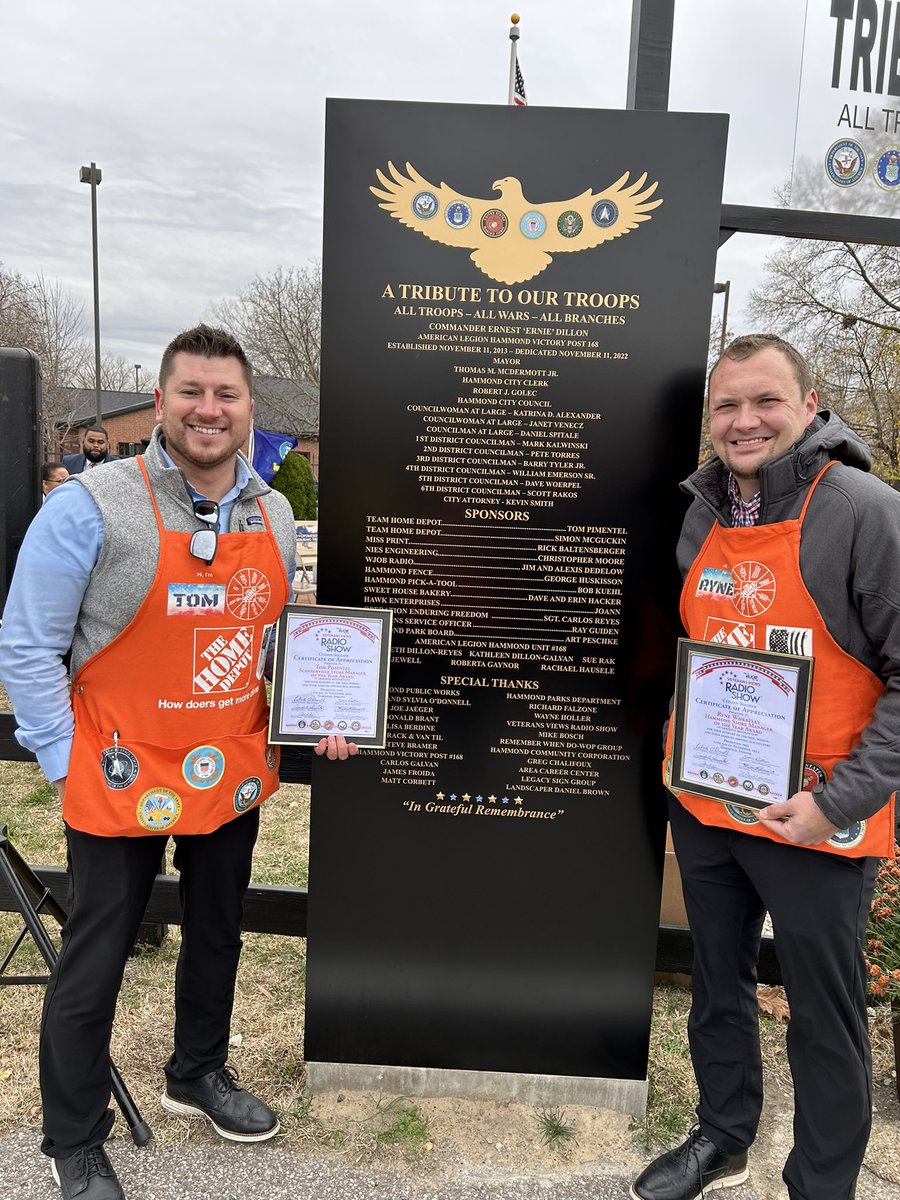 This Veterans Day we unveiled this awesome memorial that we built in collaboration with so many great community partners. We earned the Business of the Year award for our commitment to community service. God bless our veterans! @RyneWheatley @ARadolak @PhoenixRoseK @Manny_CubFan