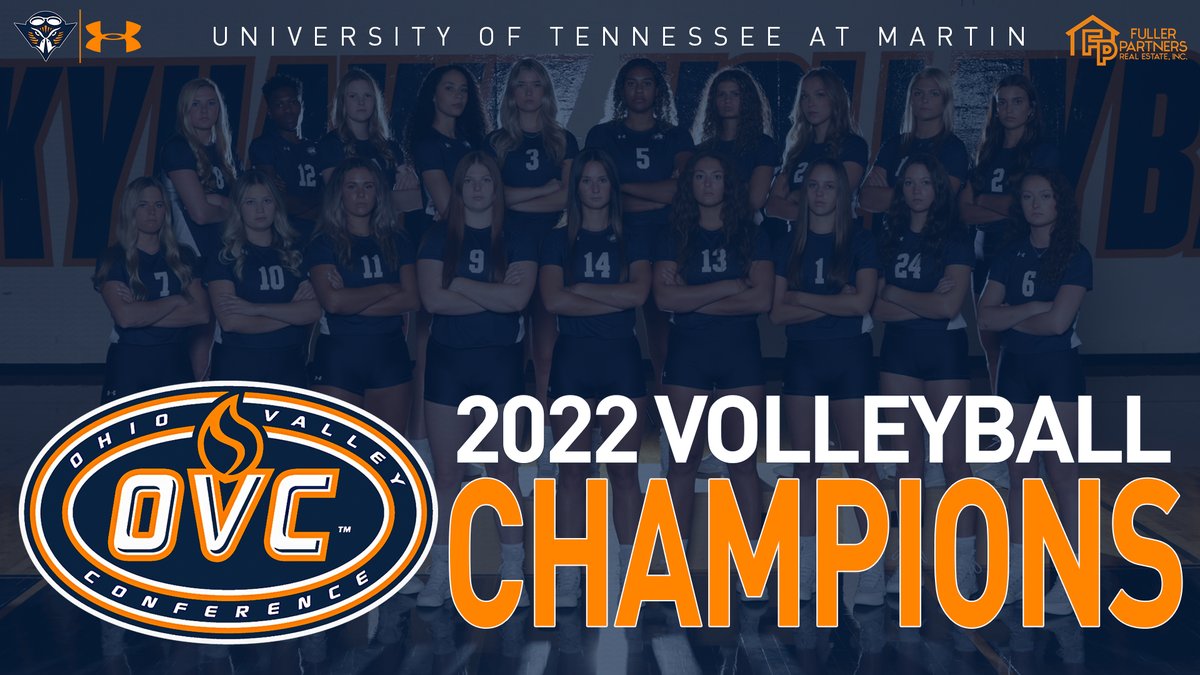 ETHAN_RECLAIM's tweet photo. 💍🏆 OVC CHAMPIONS! 🏆💍

For the first time since 2002, @utmvball has won the Ohio Valley Conference regular season championship! UT Martin will host the OVC Championship tournament in Skyhawk Fieldhouse next Thursday through Saturday! https://t.co/IszVGYsFrN