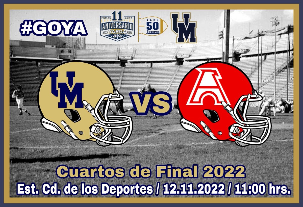 Yarda50_CU's tweet photo. Nos vemos mañana #Pumas!
La Horda del Pedregal saldrá por la victoria y su tribuna le apoyará con todo!
Pintaremos de Azul y Oro nuestra Tribuna!
#BeatIPN
#GoyaUniversidad
#95AniversarioFbaUNAM
#SomosDeporteUNAM https://t.co/MOyAKwgrU1