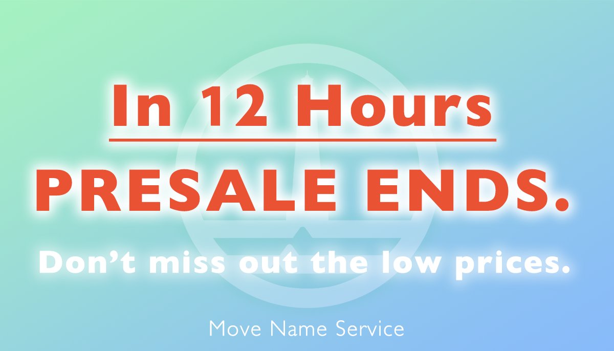 Our PRESALE will end 🚨in 12 hours🚨

Now you can get MNS names at lower prices.
Don't miss out🚀🚀🚀

To get name NTFs
👉 app.move-names.domains

#AptosNFT #AptosNFTs #Aptos