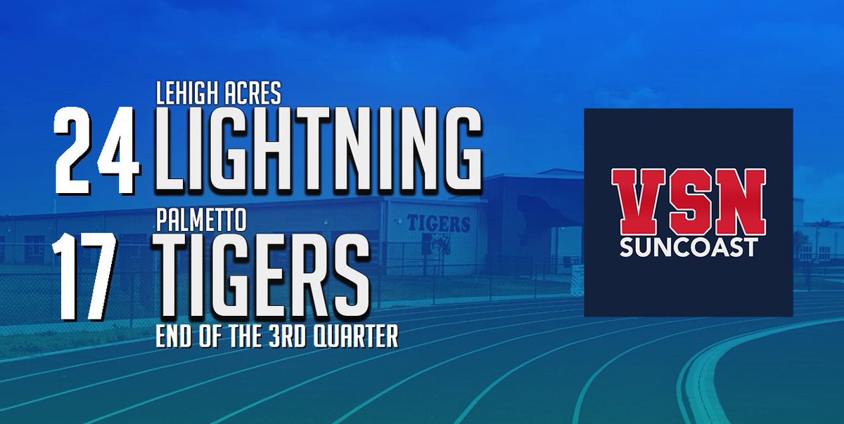 Varsity Sports Network - Suncoast (@vsnsuncoast) on Twitter photo At the end of the 3rd Quarter. The score is
<a href="/LehighAthletics/">Lehigh Athletics</a>: 24
<a href="/PalmettoFBall/">Palmetto Football</a>: 17
Watch: youtu.be/_w7Rg4cJivw
@VSNFlorida <a href="/FlaHSFootball/">FloridaHSFootball.com</a> <a href="/MaxPreps/">MaxPreps</a> @USATodayHSS <a href="/SBLiveFL/">Florida High School On SI</a> <a href="/Andy_Villamarzo/">Andy Villamarzo</a> <a href="/maffsports/">Dennis Maffezzoli</a> <a href="/Godsons_Pizza/">Godson's Pizza House</a>
#OnlyOnVSN At the end of the 3rd Quarter. The score is
<a href="/LehighAthletics/">Lehigh Athletics</a>: 24
<a href="/PalmettoFBall/">Palmetto Football</a>: 17
Watch: youtu.be/_w7Rg4cJivw
@VSNFlorida <a href="/FlaHSFootball/">FloridaHSFootball.com</a> <a href="/MaxPreps/">MaxPreps</a> @USATodayHSS <a href="/SBLiveFL/">Florida High School On SI</a> <a href="/Andy_Villamarzo/">Andy Villamarzo</a> <a href="/maffsports/">Dennis Maffezzoli</a> <a href="/Godsons_Pizza/">Godson's Pizza House</a>
#OnlyOnVSN