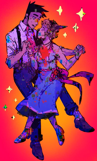 What a sweet couple-oh no (My characters from my very horror/zombie comic) 