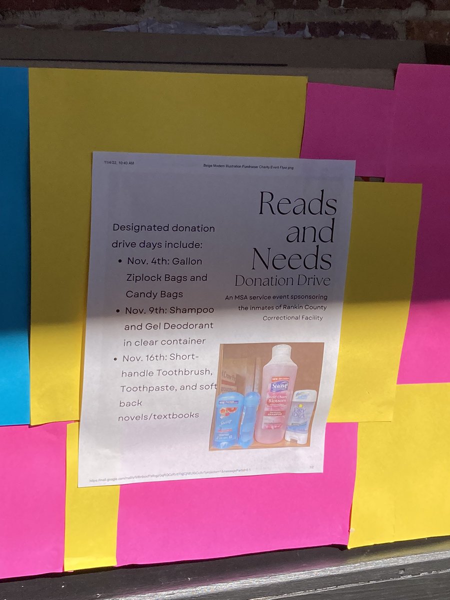 Please help Reads and Needs and donate your paperbacks on 3rd floor Jennings! I’m counting on you Jennings Hall <a href="/mc_engphil/">MC Department of English & Philosophy</a> @MCAfAmStudies <a href="/MississippiCol4/">Mississippi College Social Work Program</a> <a href="/MCHistory_Dept/">MC History & Political Science</a>