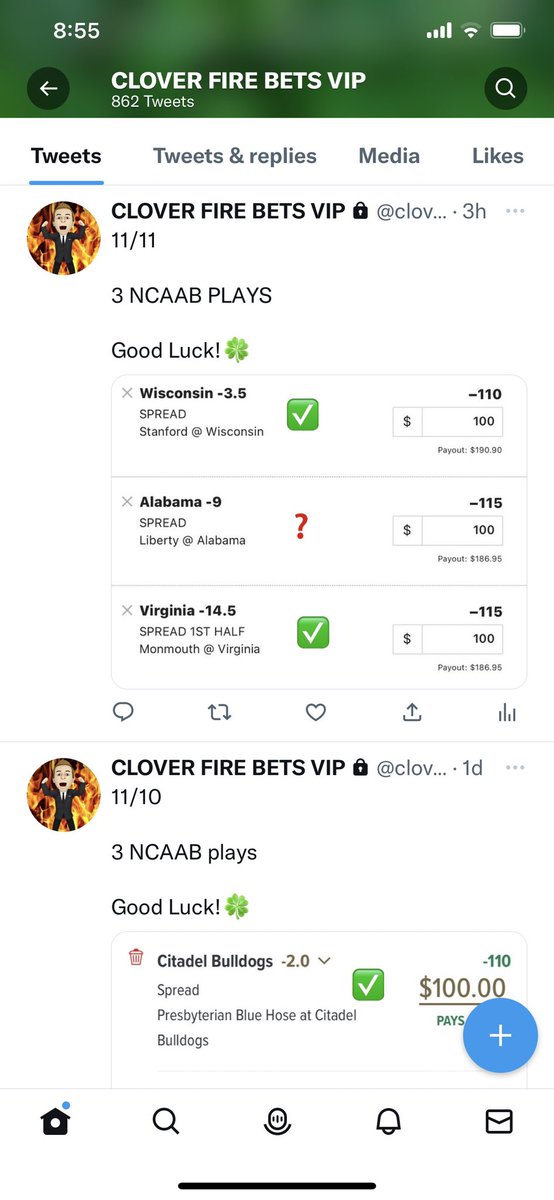 crystalballlock's tweet photo. 11/11

We missed the free play tonight but VIP is going to sweep the board!! All ready 2-0 and Alabama is up 33 with 3 min left. All 3 will be easy winners!! 

We are going to crush NCAAB this year!!💰

#vipsweep #sweep #ncaabpicks #ncaab #bettingtips https://t.co/U2bDrIIf5h