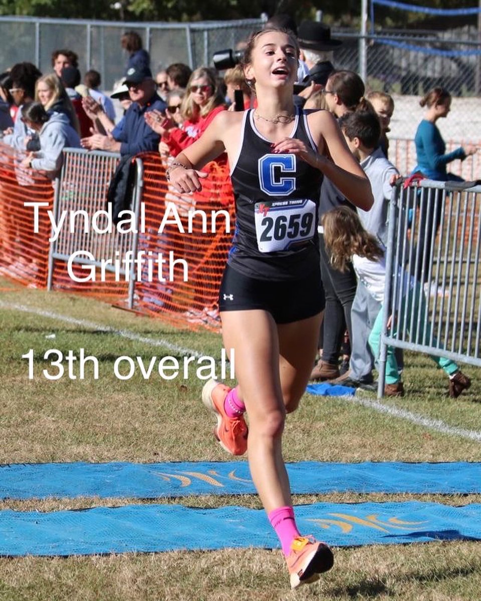A true dark horse this season! Tyndal Ann Griffith went from running 24s last season to nearly breaking 18s with a 19:14 season best. She’s improved 6/7 meets this season. The one drawback of this athlete? It’s hard to predict HOW MUCH she’s going to PR by each week! 🤣