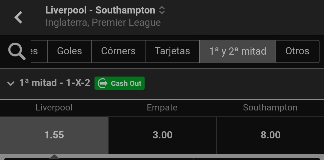 ElTioTipster's tweet photo. Liverpool vs Southampton
Liverpool gana al 1er tiempo
#Stake5
.
.
.
#Apuestas
#ApuestasDeportivas
#Bet
#SafeBet
#bettingtips
#bettingtipster https://t.co/3UMojjHb4G