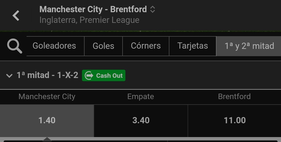ElTioTipster's tweet photo. Manchester City vs Brentford
Manchester City gana al medio tiempo
#Stake5
.
.
.
#Apuestas
#ApuestasDeportivas
#Bet
#SafeBet
#bettingtips
#bettingtipster https://t.co/4dHUE9htNi