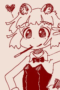 「ちかごろのらくがき1バニーとポッキー 」|うちうのイラスト