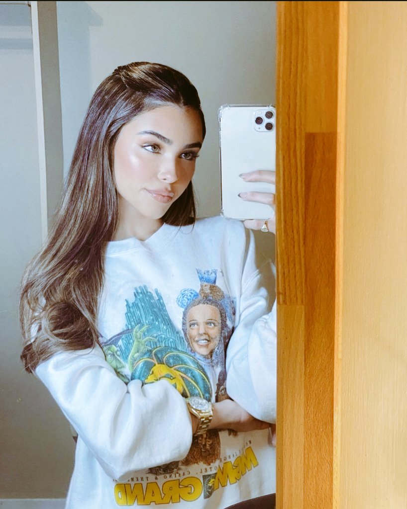 Before she gets ready to lay down for the night and just watch television until she sleeps. Might as well take a selfie, before she  takes off her jewelry and such.