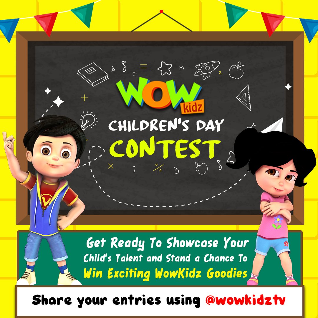WowKidzTv's tweet photo. Children’s Day is around the corner, and @wowkidz is back with an amazing contest!!
- Share a picture with your children showcasing their talent and use #wowtalent.
- You can post it on your Instagram and Facebook profile, Stories and Reels and tag @wowkidztv https://t.co/3NOEiguKHC