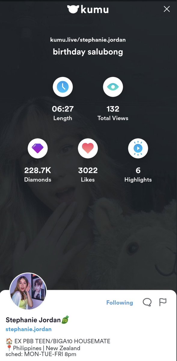 stepphaniejordn's tweet photo. Gusto kong magpasalamat sa lahat na nagbagsak kahit ilang minutos lang yung live ko, 6 minutes on my birthday didn’t just feel like six minutes but felt like a whole boost for my day and im so greatful for everything you guys have done for me especially my bday gifts. Although~ https://t.co/UrRZ0fR3vz