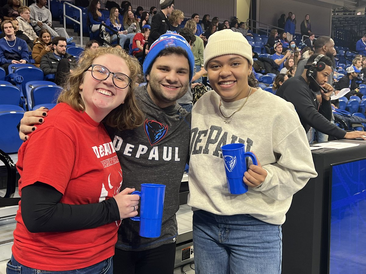 DePaulResEd's tweet image. We love seeing our RAs having fun at Student Housing Night at the game! Some of the hardest working student leaders around! #bluegrit
