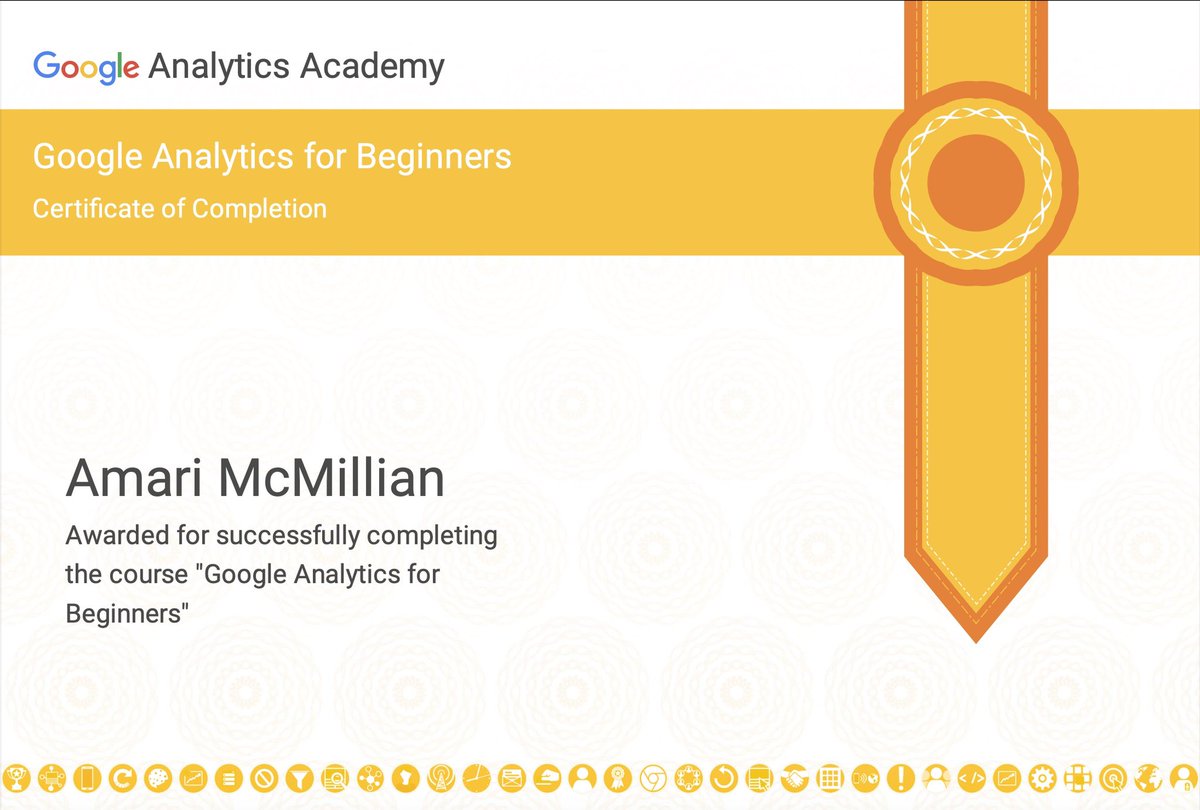 ChildishPandin0's tweet photo. Achieved a Google Analytics certificate!!…for beginners 🥳 #WeAreFIU https://t.co/5sHEOzaam3