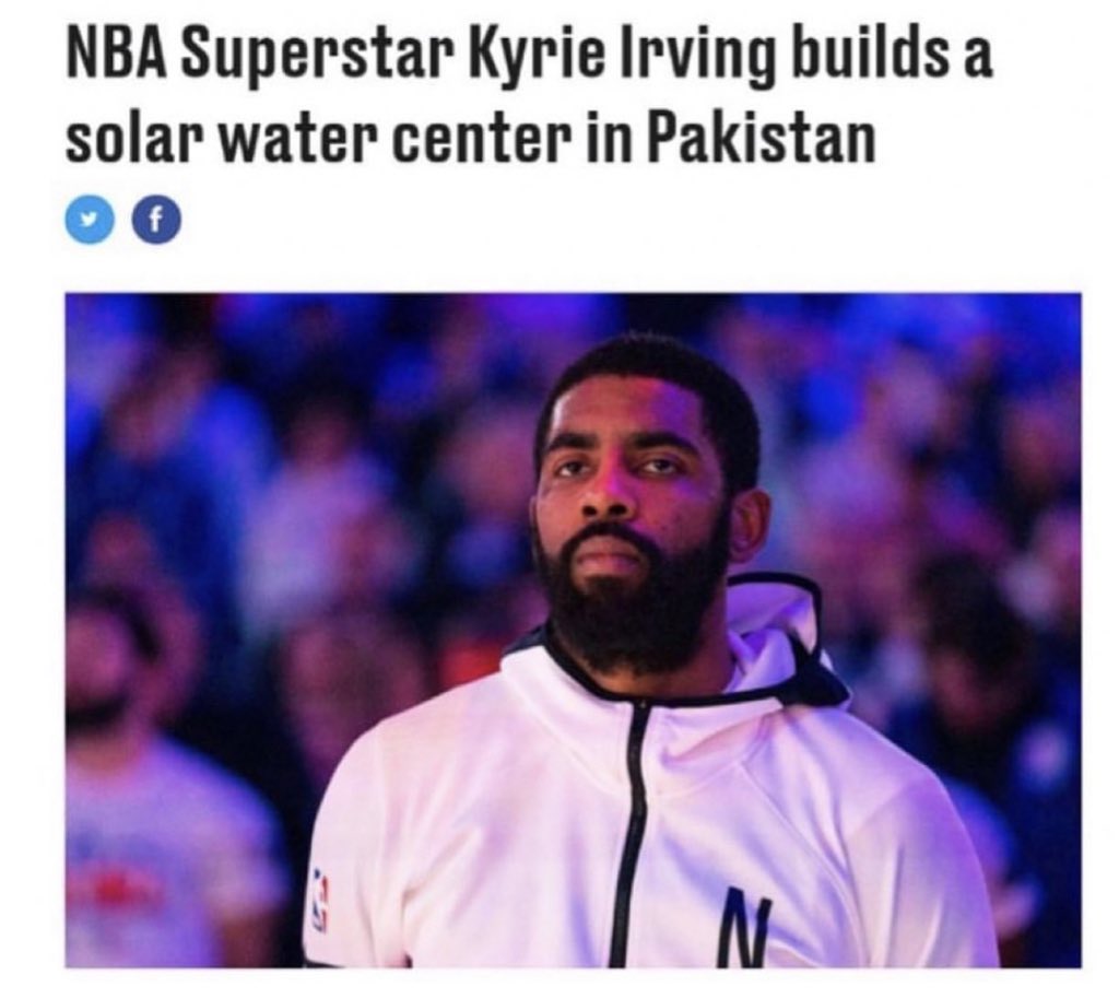 KhaledBeydoun's tweet photo. I spoke to a friend in Pakistan who said the water center Kyrie built “changed the life of entire town.” https://t.co/H9FKv4c63p