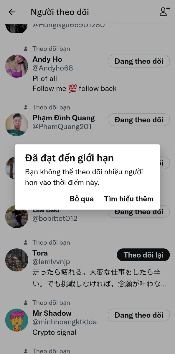 Do em follow nhiều quá nên không follow thêm đc nữa, mai em trả đủ nhé các bác, uy tín ạ <a href="/trananthuan/">AnnieTr</a>