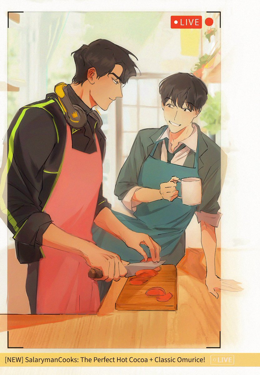 salaryman_28's tweet image. releasing some pictures i drew for gay cooking anthology teehee ✨👨🍳🍳🍰🍝🥗❤️😋
#joongdok #중혁독자