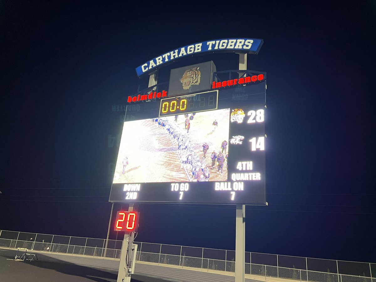 mediaNXTlevel's tweet photo. FINAL
Carthage is Class 5 District 6 Champions!
#roadtostate #LevelUpnxt
@JoplinGlobe @J_GlobeSports
@CarthageTigerAD @missouri_sports
@scoreboardguy @CarthageR9SD
@carthagefball
Powered by @MidMoBank https://t.co/OIPxJtZHZR