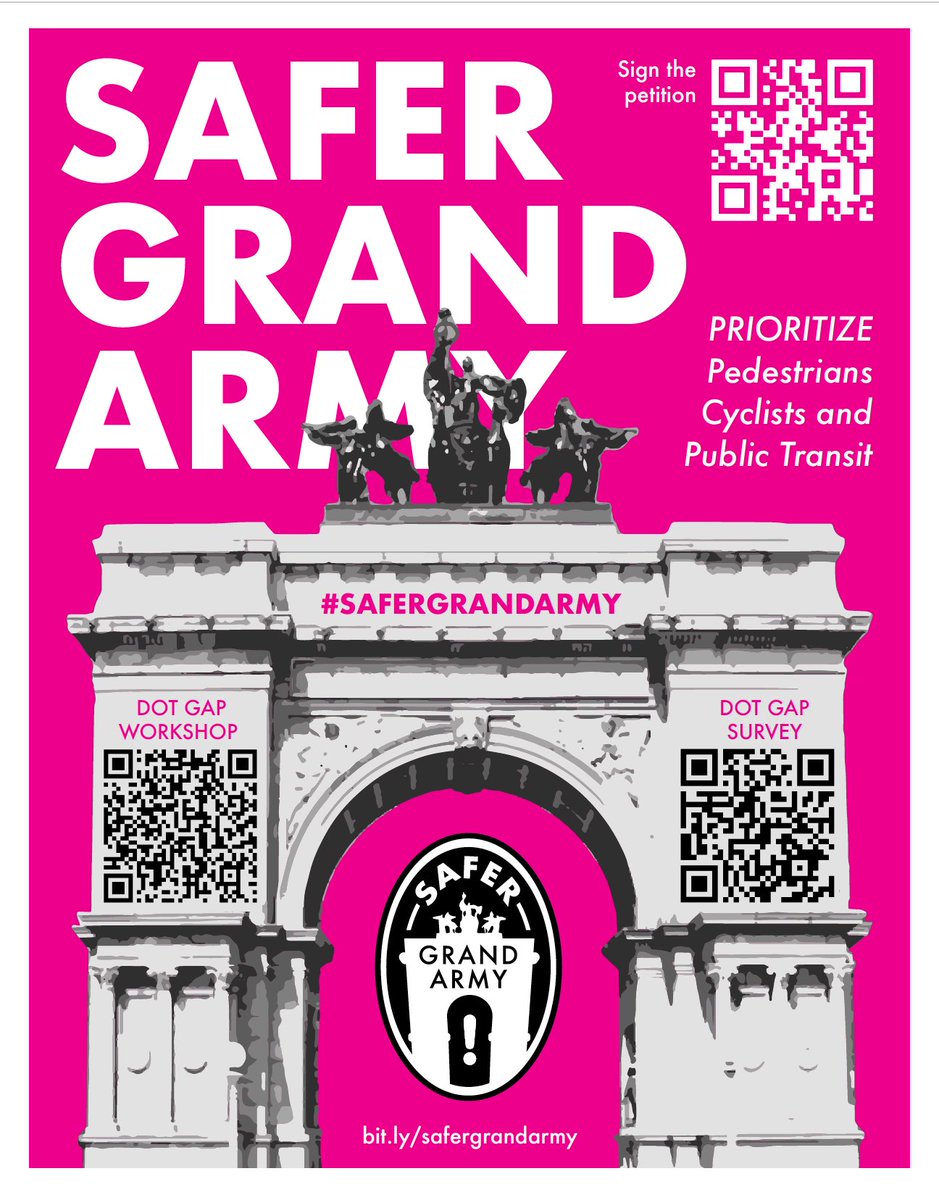 See you in Grand Army Plaza tomorrow morning with neighbors from our #safergrandarmy campaign. 

We'll be encouraging neighbors to participate in <a href="/NYC_DOT/">NYC DOT</a> community engagement taking place at GAP from 10 am to 1 pm and sign our petition: bit.ly/safergrandarmy.