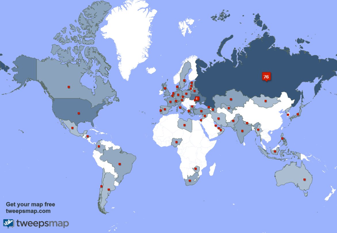 I have 2 new followers from Belarus 🇧🇾, and more last week. See tweepsmap.com/!Alex_12Black