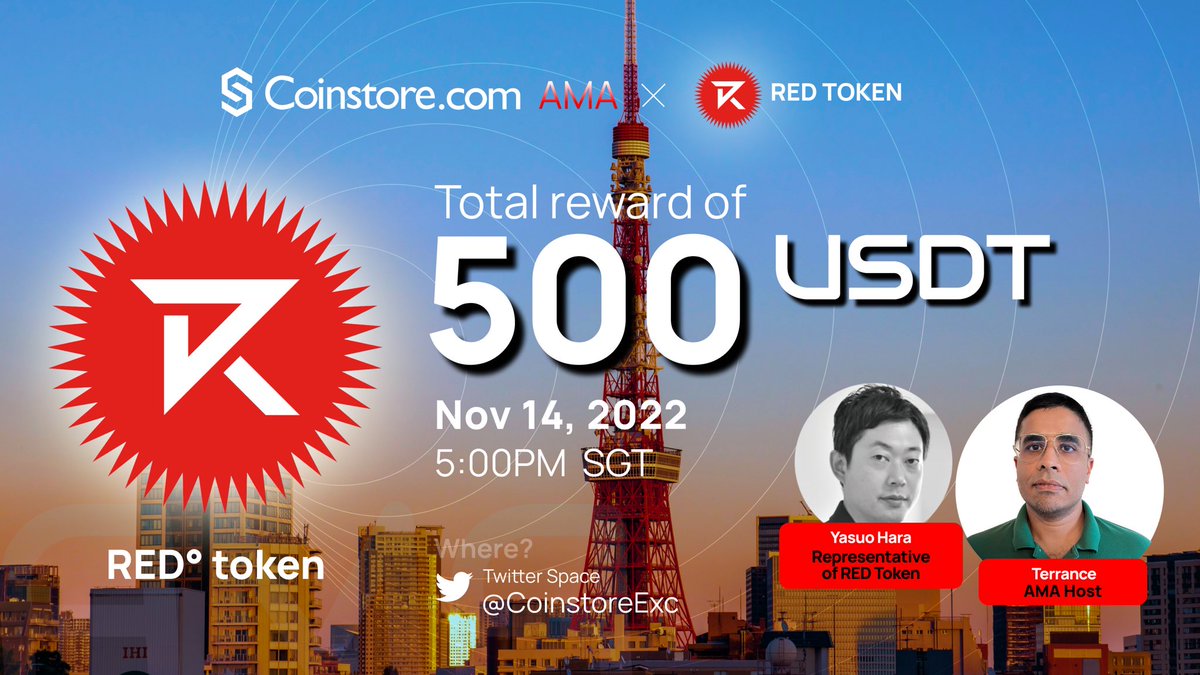 Coinstore AMA x RED Token🎧
x.com/i/spaces/1kvJp…

Ask <a href="/RED_TOKEN_Tokyo/">Red Token.</a> questions in the comments 👇🏻and win 50USDT of Red Tokens if your qns got picked. 🤤

View their video 📽
youtube.com/watch?v=auoo75…

#ama #Airdrops #Coinstore #Crypto