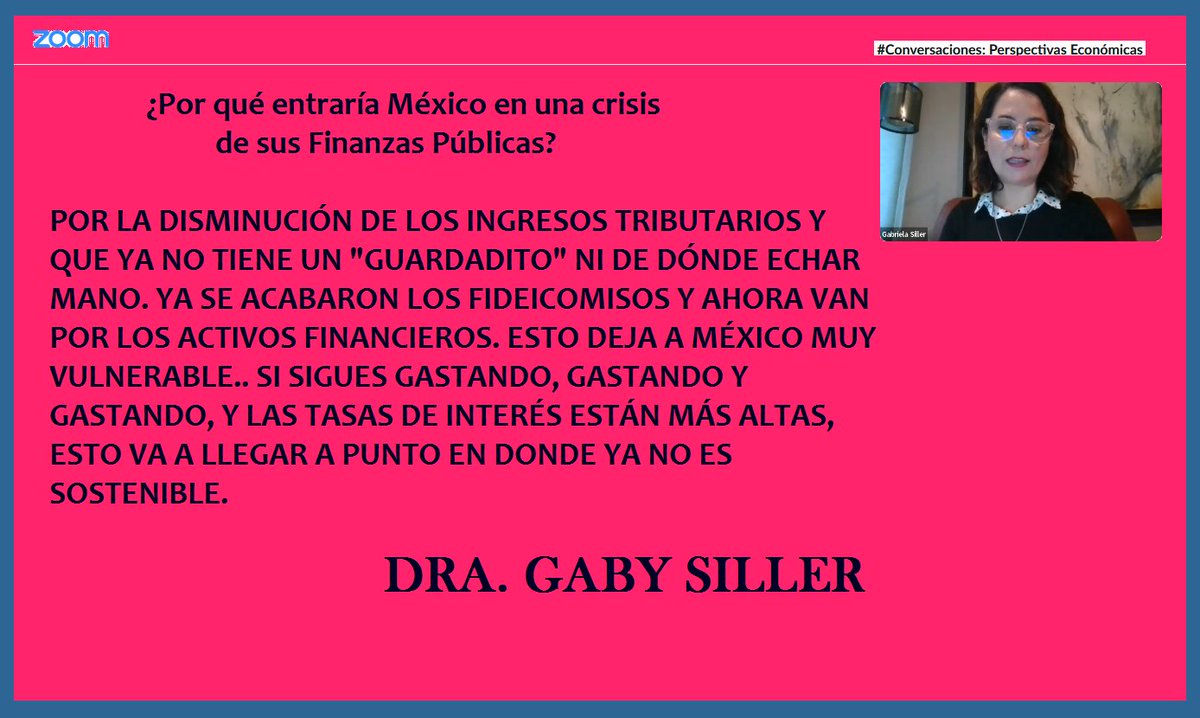 LuisPabloAngel's tweet image. 🚨

¿Por qué entraría México en una crisis de sus Finanzas Públicas?

A decir de Gaby Siller, de Banco Base, este escenario puede ocurrir si no se hacen ya las correcciones.

⚠️Durante el #webimar #Conversaciones: &quot;Perspectivas Económicas&quot;, la especialista en Finanzas dijo esto👇