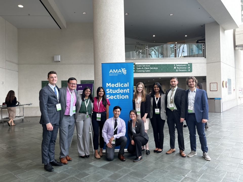 ayorksie's tweet photo. Wrapped up another successful #AMAmtg ! Authored a successfully adopted resolution on Housing and Environmental Equity, represented @waynemedicine, and provided a ton of testimony on behalf of the Committee on Legislation and Advocacy and Region 5. Love the Med Student Section!! https://t.co/6Gn7wfGoiI