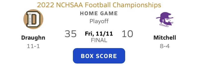 On to round 3‼️ great win today with my teamates and coaches..Job not finished <a href="/DraughnFB/">Draughn Football</a>