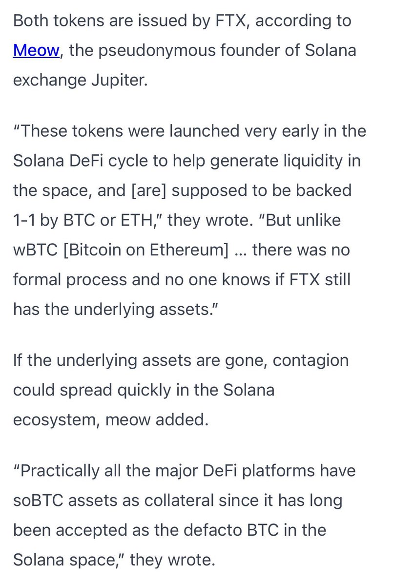 0xjordy's tweet image. FOR EVERYONE READING 🚨

do NOT buy or arb $soBTC and $soETH

They are old wrapped versions of $BTC and $ETH when the old Sollet wallet was in use in early @solana days 

only redeemable via FTX

I repeat, DO NOT arb or buy them

You may not recover the full value of your funds