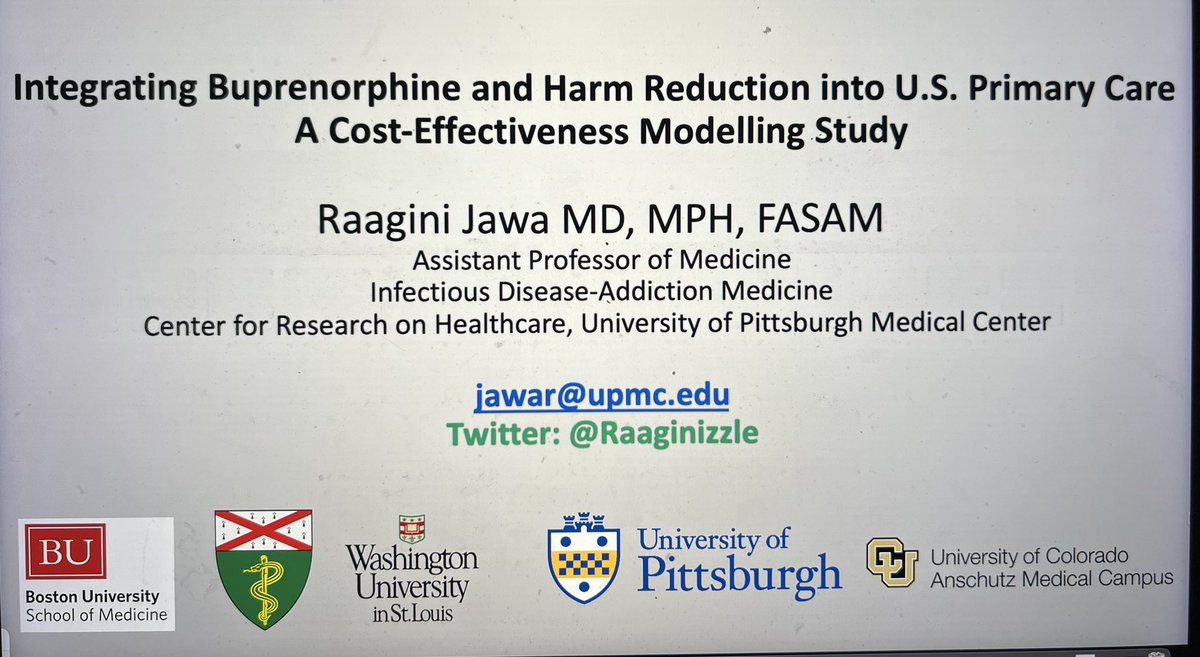Raagini Jawa MD, MPH, FASAM (@raaginizzle) on Twitter photo Looking forward to present our modeling study at the #harmreduction oral abstracts at #AMERSA22 Saturday AM! A huge thanks to my mentor <a href="/jabarocas/">Josh Barocas, MD</a> & co-authors @BenjaminLinas @CalcaterraSusan <a href="/LauraMarks5/">Laura Marks</a> @simkimmel @sammy23_16 <a href="/YjulianaT/">Yjuliana Tin</a> <a href="/bu_chart/">BU-CHART</a> for their tireless support! Looking forward to present our modeling study at the #harmreduction oral abstracts at #AMERSA22 Saturday AM! A huge thanks to my mentor <a href="/jabarocas/">Josh Barocas, MD</a> & co-authors @BenjaminLinas @CalcaterraSusan <a href="/LauraMarks5/">Laura Marks</a> @simkimmel @sammy23_16 <a href="/YjulianaT/">Yjuliana Tin</a> <a href="/bu_chart/">BU-CHART</a> for their tireless support!