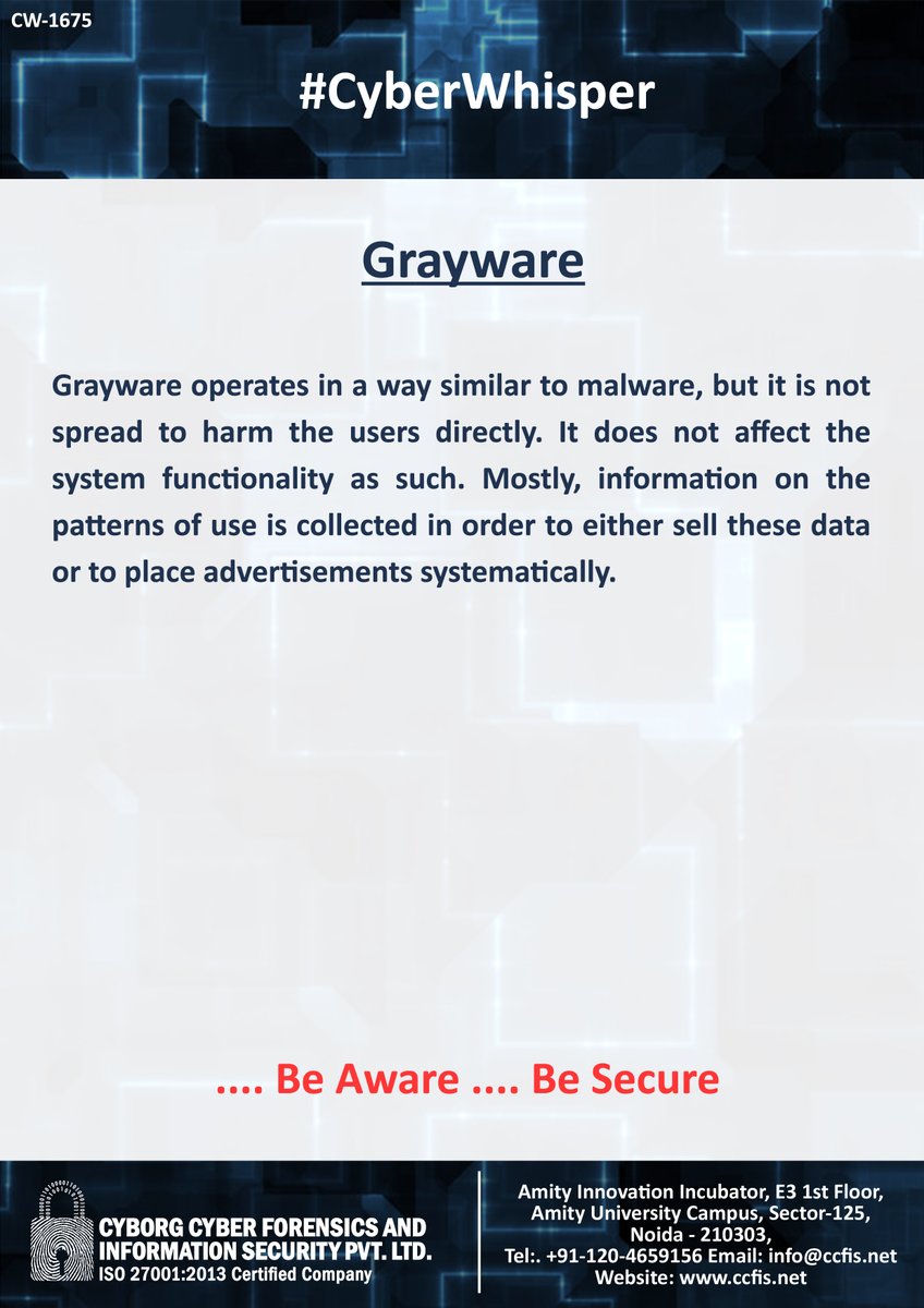 jssodhi's tweet photo. #CyberWhisper #CyberSecurity #Grayware https://t.co/EcYBmogqrj