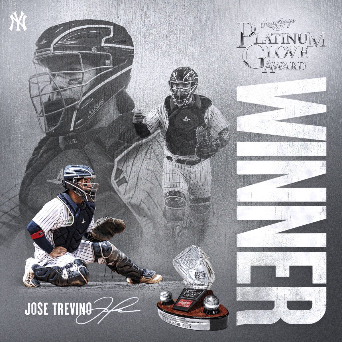 Certified Platinum 👏

Congratulations to <a href="/HipHipJose5/">Jose Trevino</a>, the <a href="/RawlingsSports/">Rawlings Baseball</a> 2022 AL Platinum Glove Winner!