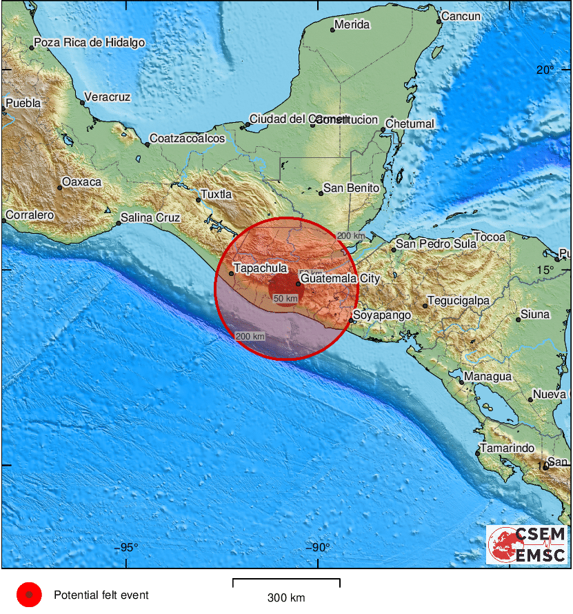 #Earthquake (#sismo) possibly felt 8 sec ago in #Guatemala (detected from <a href="/SismoDetector/">Earthquake Network</a>). Felt it? Tell us via:
📱emsc-csem.org/service/applic…
🌐m.emsc.eu
🖥emsc-csem.org
⚠ Automatic crowdsourced detection, not seismically verified yet. More info soon!