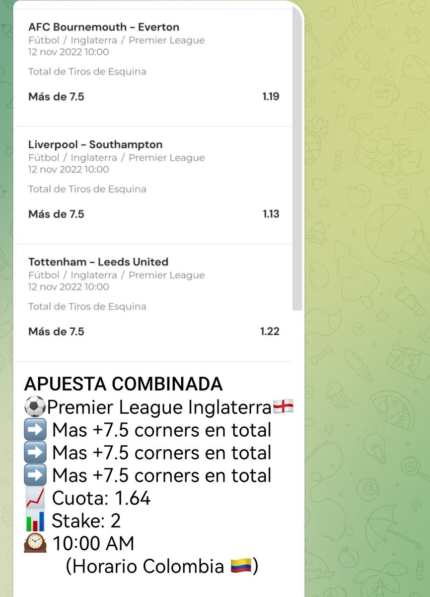 DarwinAlbeiroS's tweet photo. Apuesta para el día de mañana 12-11-2022
https://t.co/9mcfdyNDqh

#apuestasdeportivas #apuestasgratis #TottenhamHotspur #Everton #pronosticos #pronosticosdeportivos #apuestasdiarias #premierleague #PREMIERxESPN #tipster #MONEY #apuestas #apuestaganadora https://t.co/y5fAqHx05U