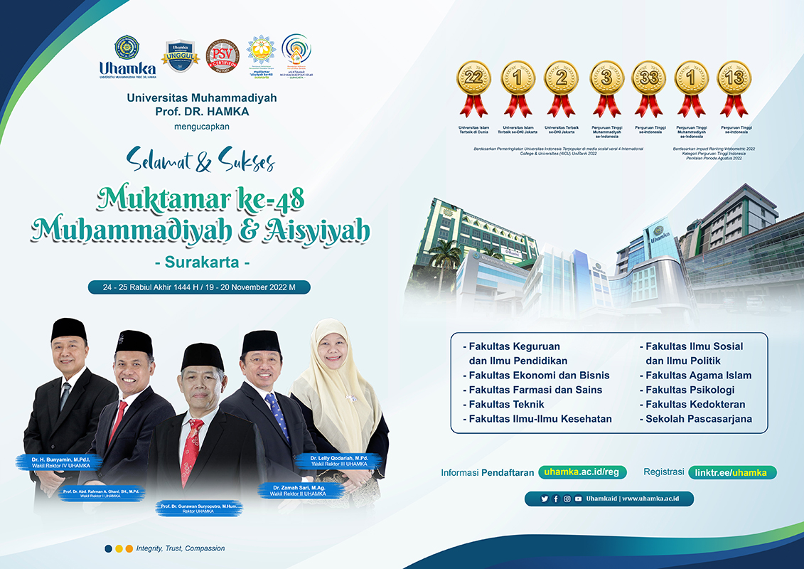 Uhamka mengelola 53 Program Studi yang dikembangkan utk membangun kesadaran profesional dlm ikhtiar memajukan umat Islam, bangsa Indonesia dan bangsa-bangsa di dunia.  Diantaranya melalui: 

#SinergiPTMA #Muktamar48 #GembiraMuktamar48
@Muktamar48 @Muhammadiyah