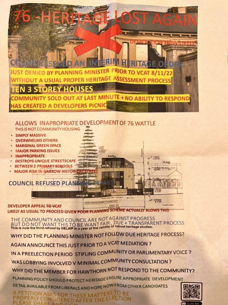 ConnorPrince007's tweet image. #lizzieblandthorn State Planning Minister just approved the demolition of a heritage gem at 76 Wattle Road by overturning council’s recommendation for a heritage review.
