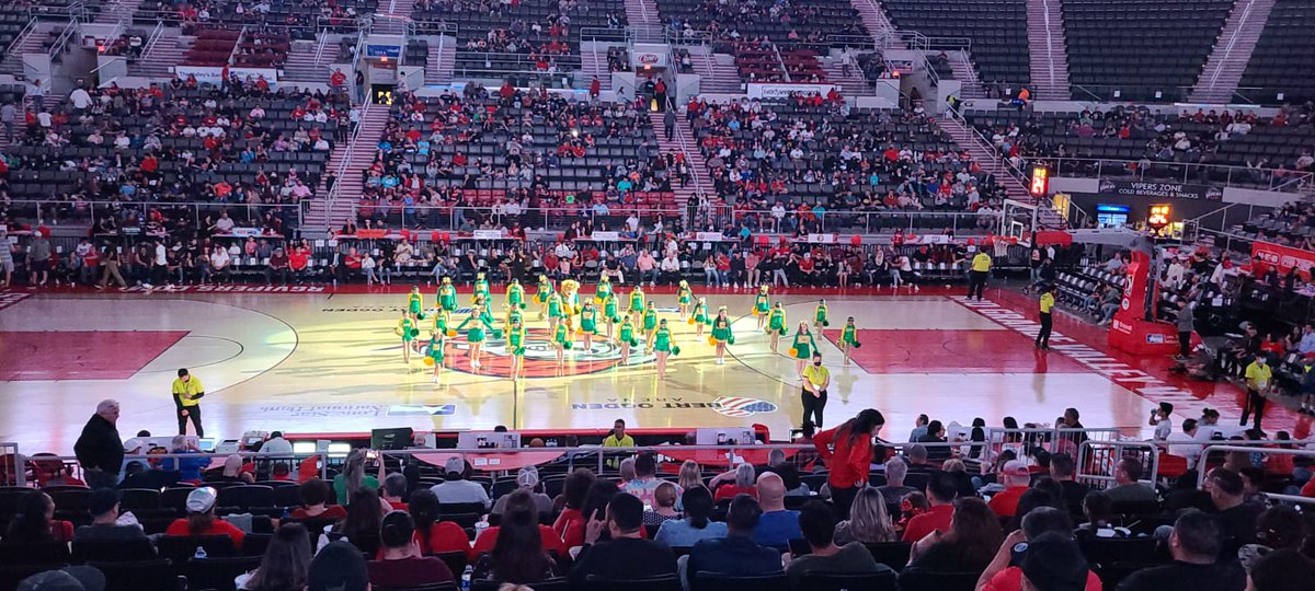 GiselaSalRam's tweet photo. Carman Cheer Team and Golden Bearettes performed at the Vipers opening night game! GOOOOO GOLDEN BEARS 💛🐻💚 https://t.co/QIMgJK9nOU