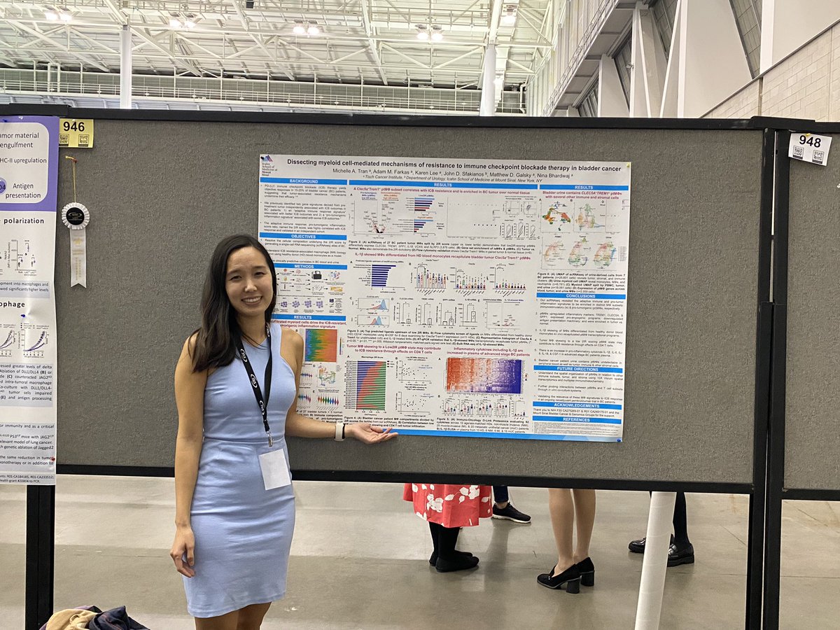 Our two graduate students @matt_brown04 & @michelle_a_tran presented posters on #lynchsyndrome and #bladdercancer ICB resistance today @sitcancer #SITC2022 !