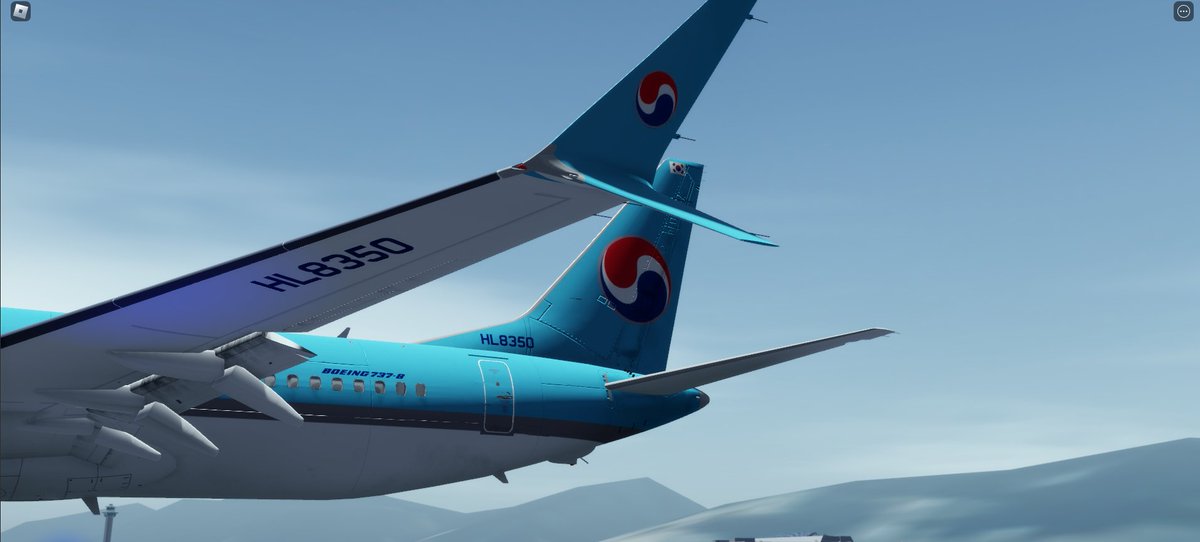 RobloxKoreanAir's tweet image. ⚠️B737-8 (HL8350) is having its final test flight before today&apos;s inaugural flight.