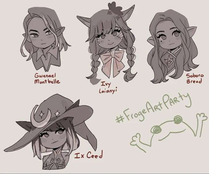 My drawings for #FrogeArtParty - thank you so much to everyone who joined us!  