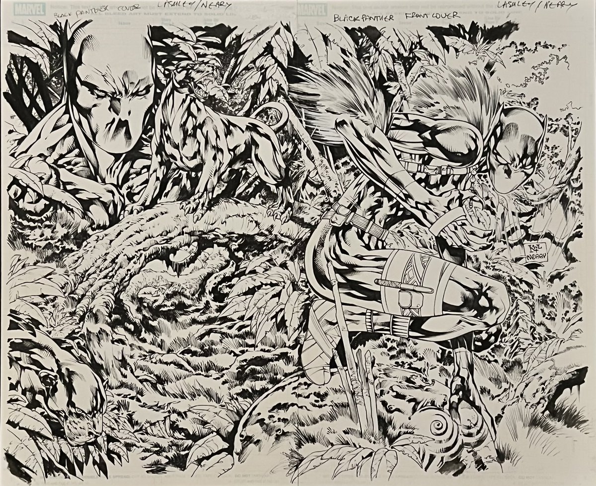 From the vault: in honor of the release of the new Black Panther movie, sharing the wraparound cover to Black Panther 1 by Ken Lashley and Paul Neary from 2009,  marking the first time Shuri appears as Black Panther in comics. Wakanda forever! <a href="/MarvelStudios/">Marvel Studios</a> <a href="/Marvel/">Marvel Entertainment</a>