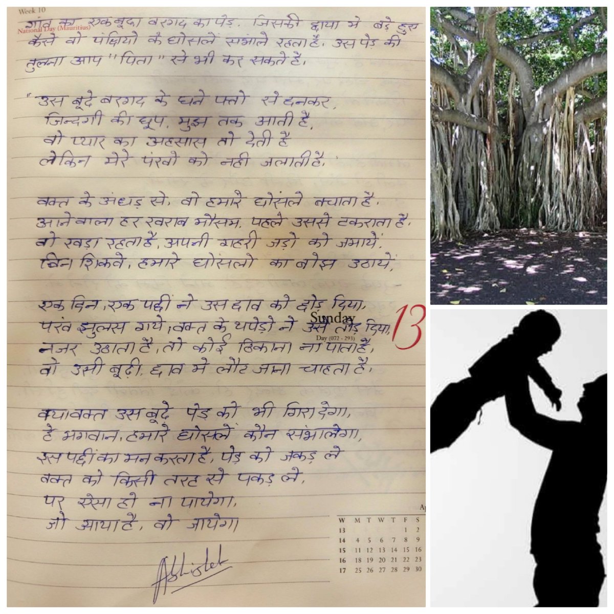 शायद पिता भी पेड़ के समान ही होता है
#poem #Hindi