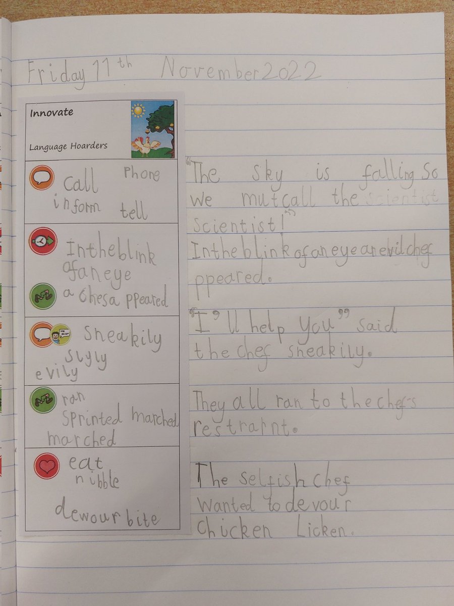 <a href="/alperinm/">Mara Alperin</a> our class are writing using 'chicken licken' as a stimulus...hope you like ❤️