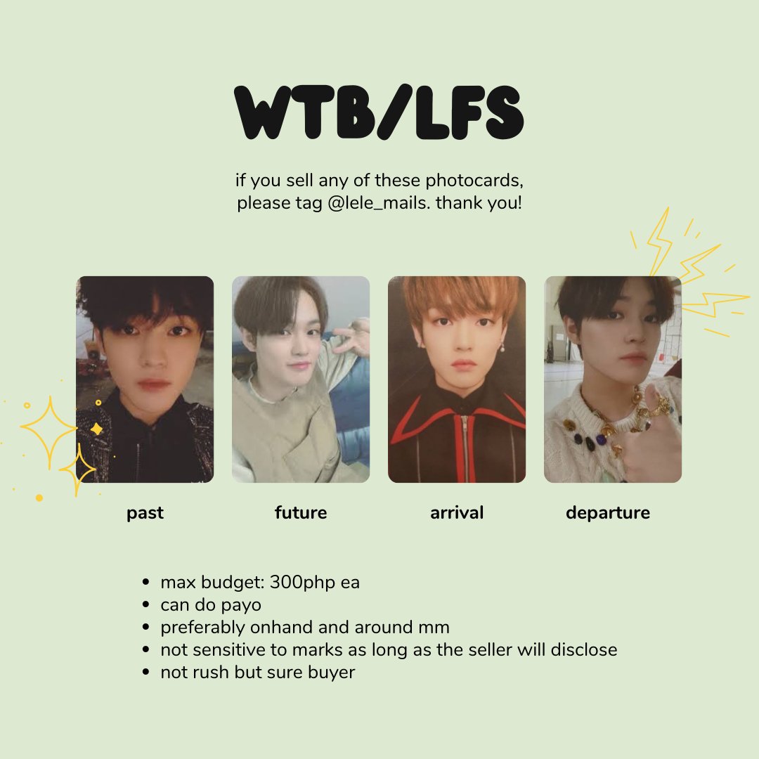 lele_mails's tweet photo. wtb lfs nct dream chenle pc ph

𓏔 dm for offers https://t.co/wnsjGyDS6R